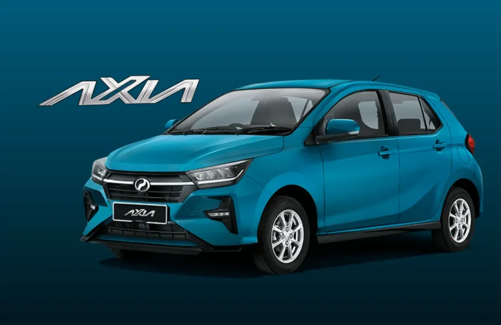 perodua model axia biru